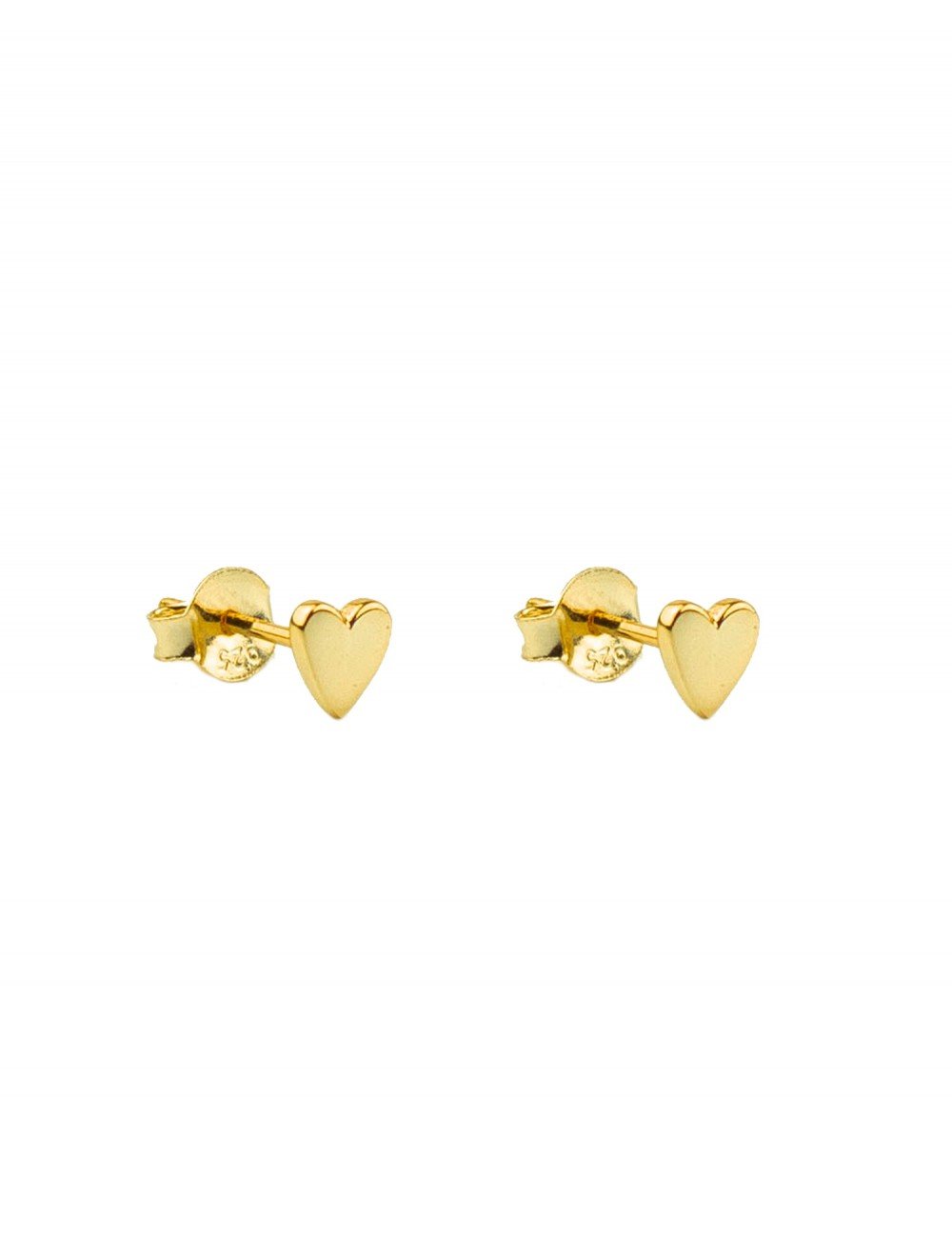 Jeweled 3mm Heart Gold Stainless Steel Ear Studs So Chic Jewels