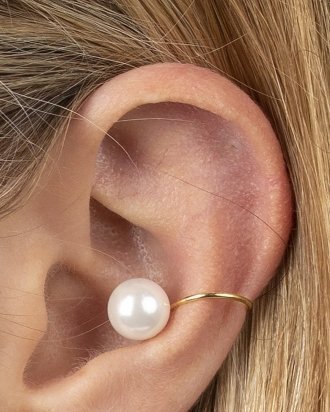 Pearl ear cuff gold