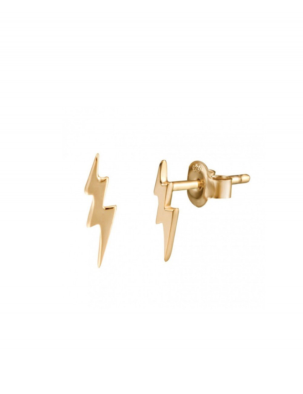 Gold lightning bolt stud earrings dolomite 54