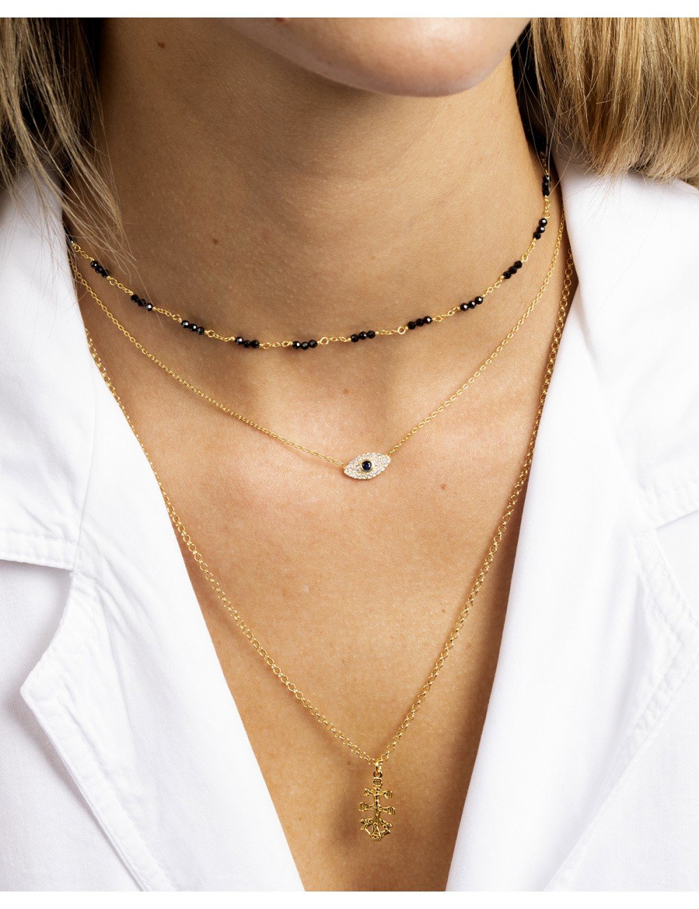 Necklace black-gold-colored casual look Jewelry Chains Necklaces 