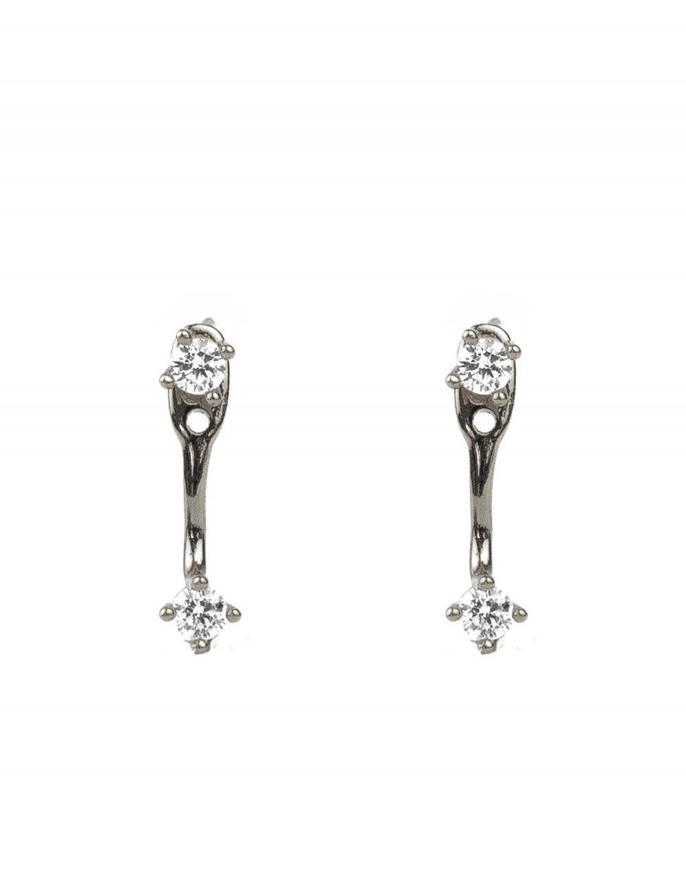 Cz ear jacket silver - Silver earrings - Trium Jewelry
