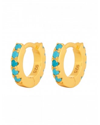 Turquoise hoops gold