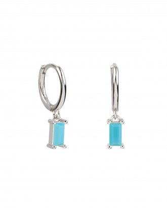 Turquoise baguette hoops...