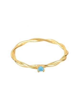 Turquoise solitaire gold