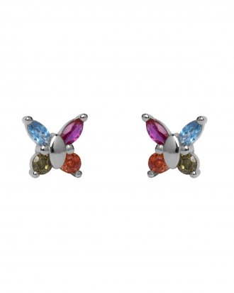 Multicolor butterfly silver